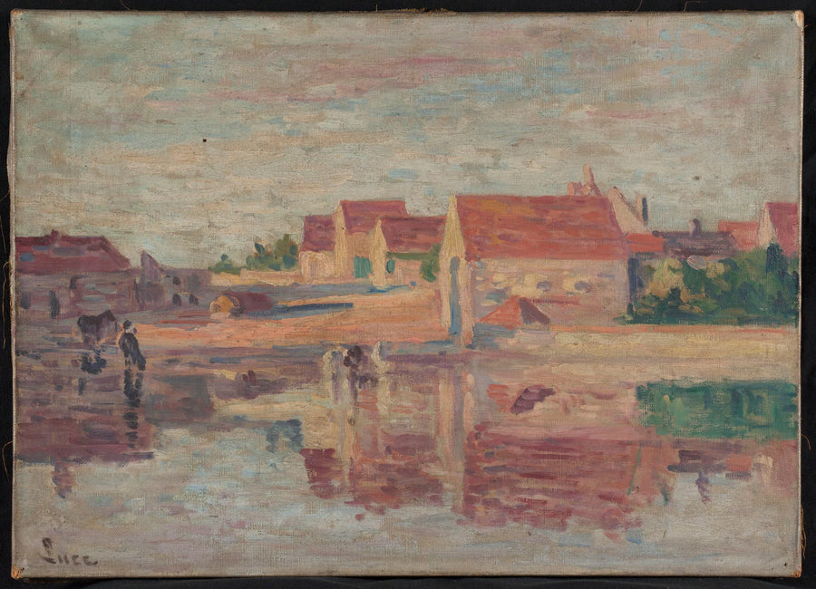Dorf am Flussufer - Maximilien Luce