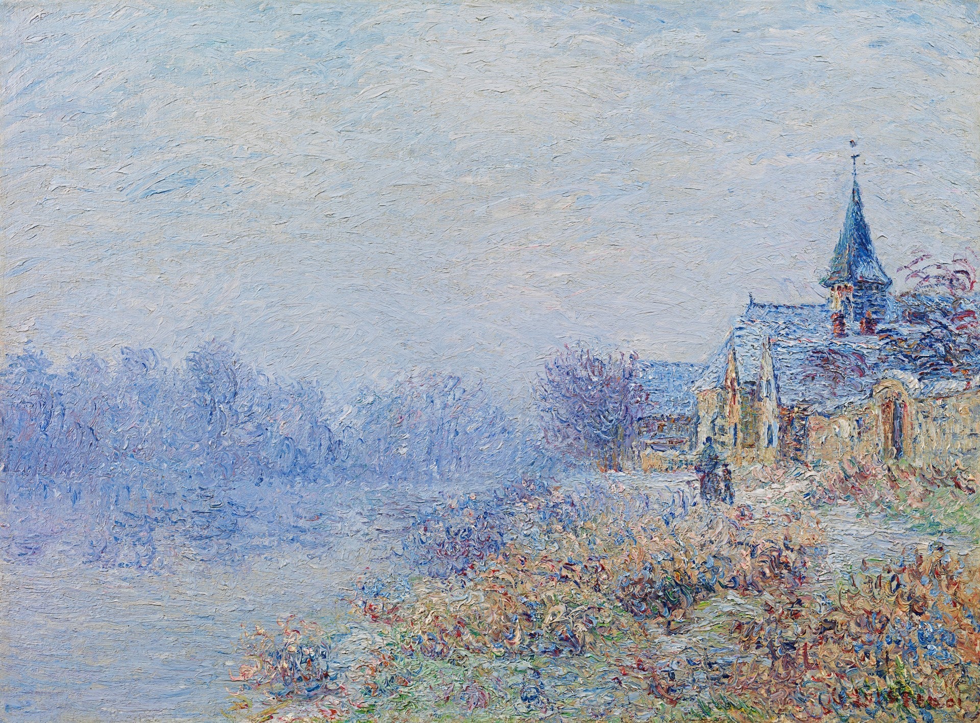 Village au bord de la rivière (Porte-Joie) - Gustave Loiseau - Alpha Reproduction