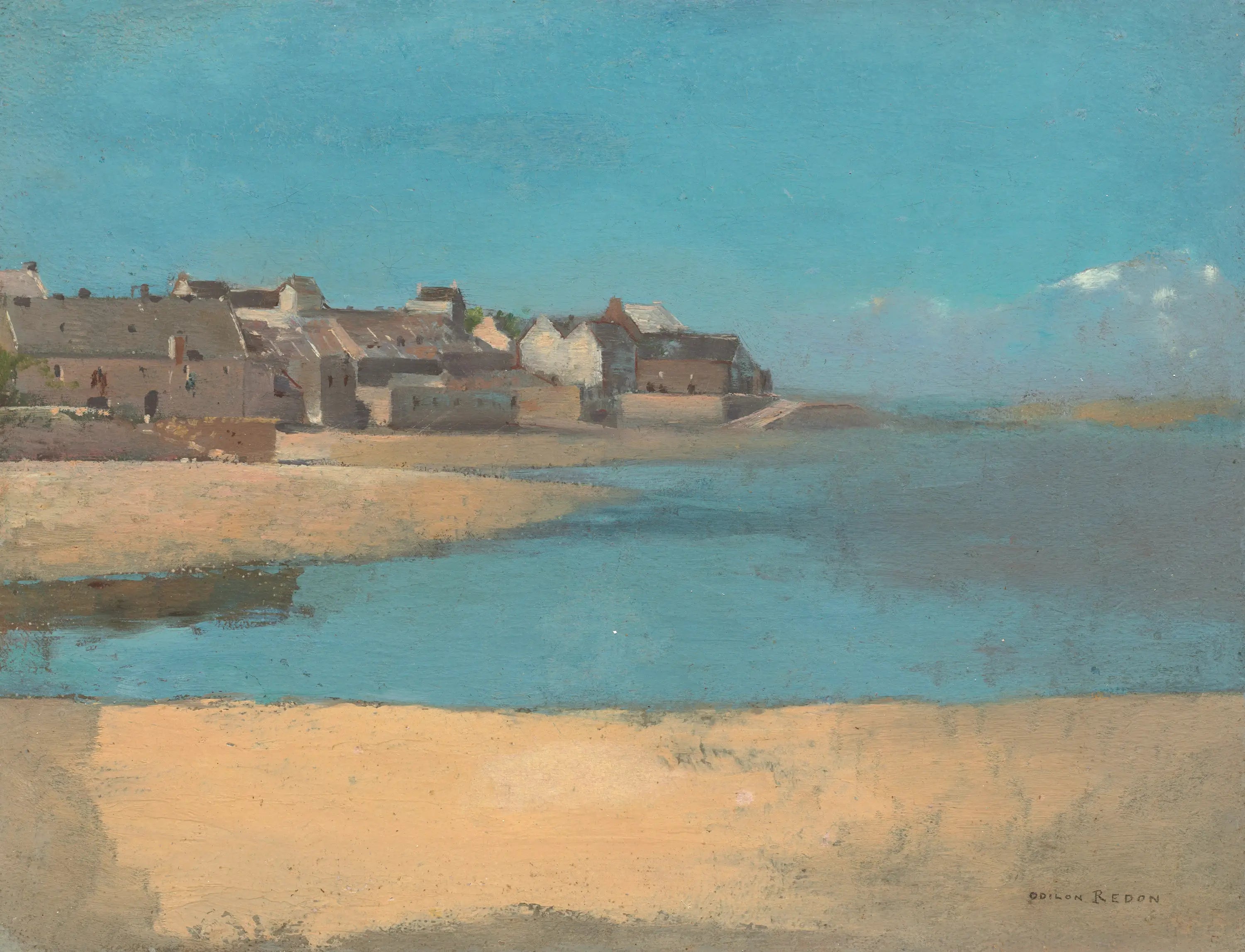 Village au bord de mer en Bretagne - Odilon Redon image 1 reproduction réalisée par Alpha Reproduction