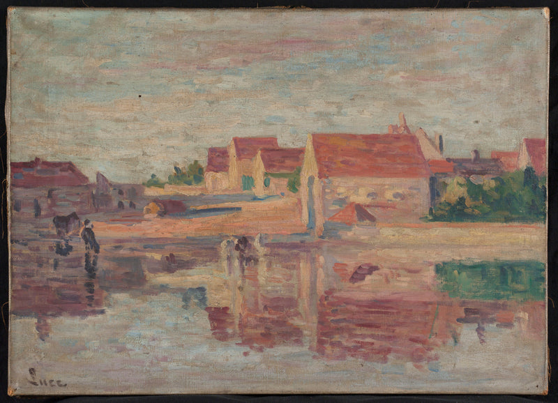 Dorf am Flussufer - Maximilien Luce