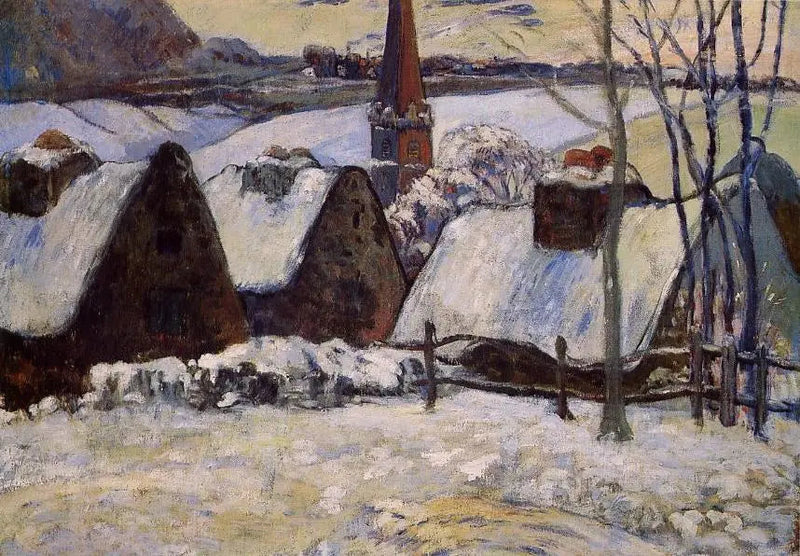 Bretonisches Dorf im Schnee - Paul Gauguin