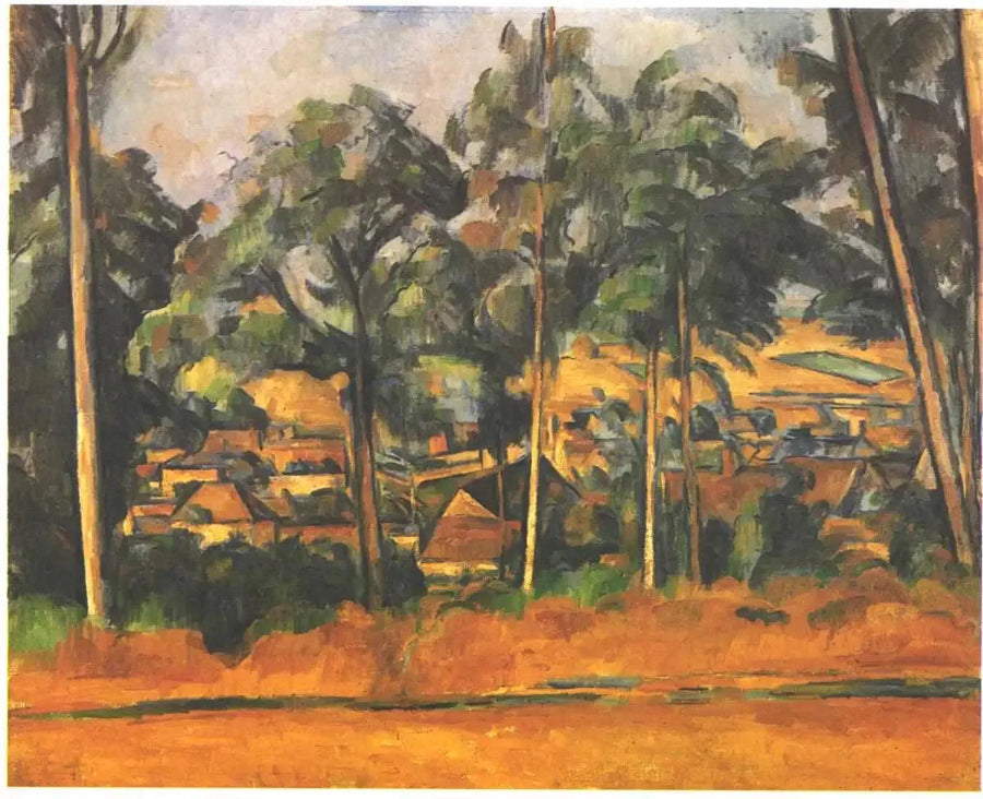 Dorf hinter den Bäumen - Paul Cézanne