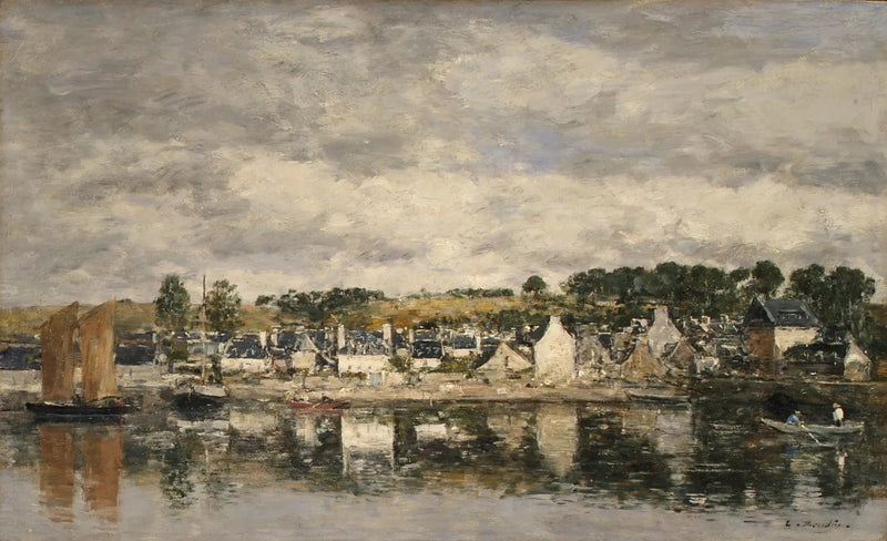 Dorf an einem Fluss - Eugène Boudin
