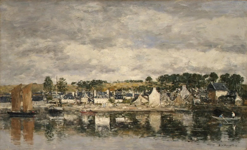 Dorf an einem Fluss - Eugène Boudin