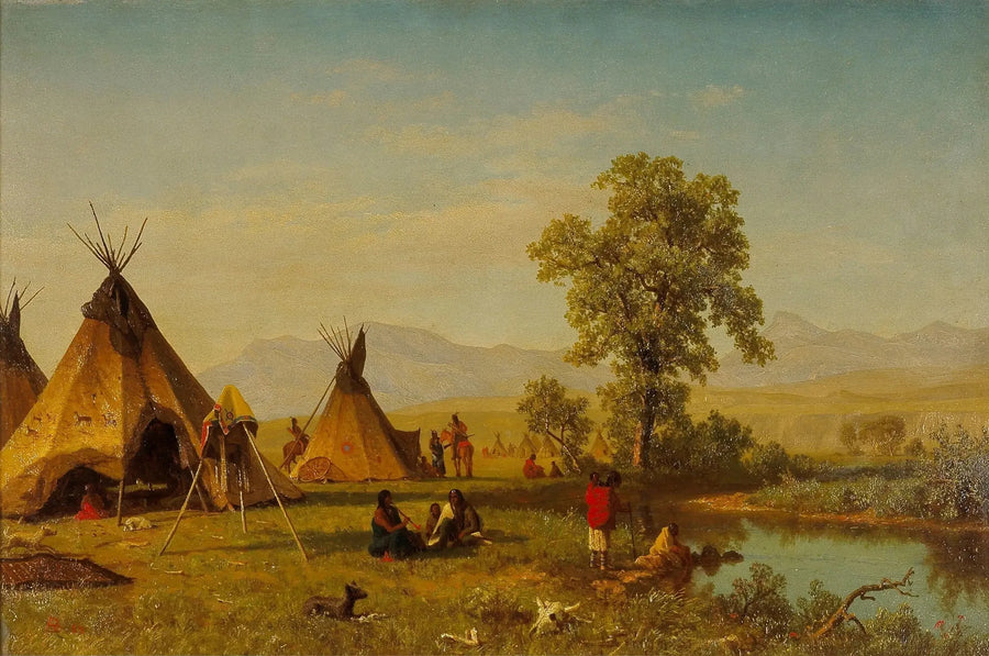 Sioux-Dorf in der Nähe von Fort Laramie - Albert Bierstadt