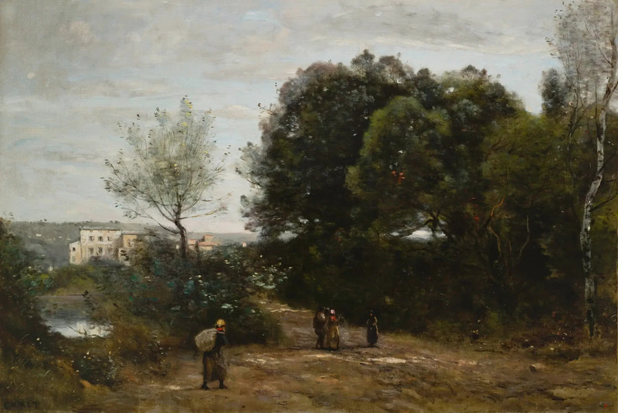 Ville-d'Avray : Weg am Teichufer - Jean-Baptiste Camille Corot