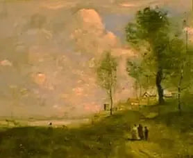 Ville d'Avray (Landschaft und Figuren) - Jean-Baptiste Camille Corot