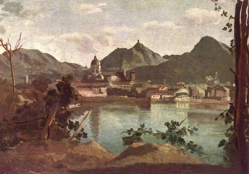 Stadt und Comer See - Jean-Baptiste Camille Corot