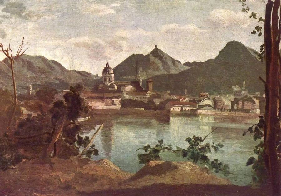 Stadt und Comer See - Jean-Baptiste Camille Corot