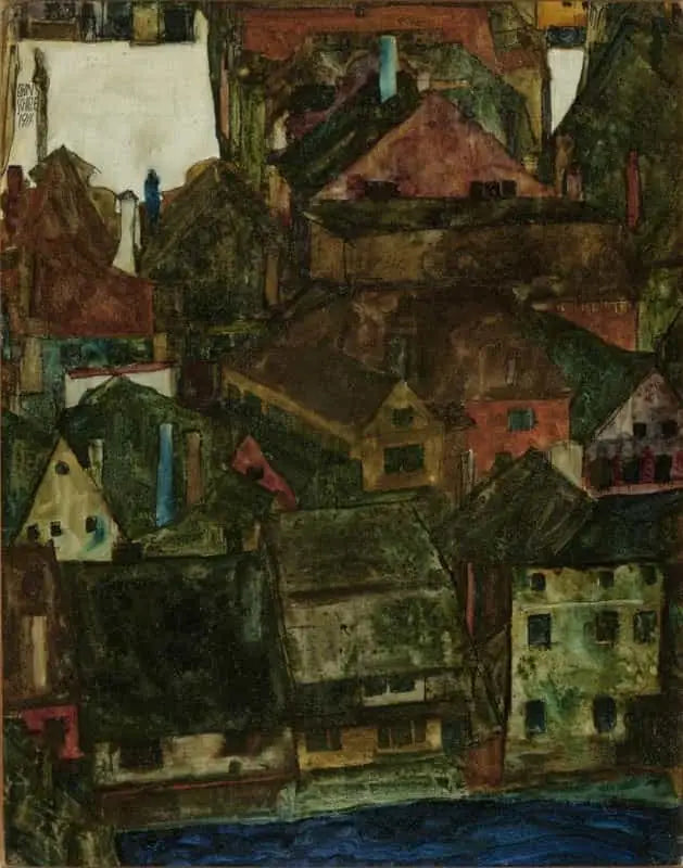Ville morte - Egon Schiele image 2 reproduction artisanale de tableau
