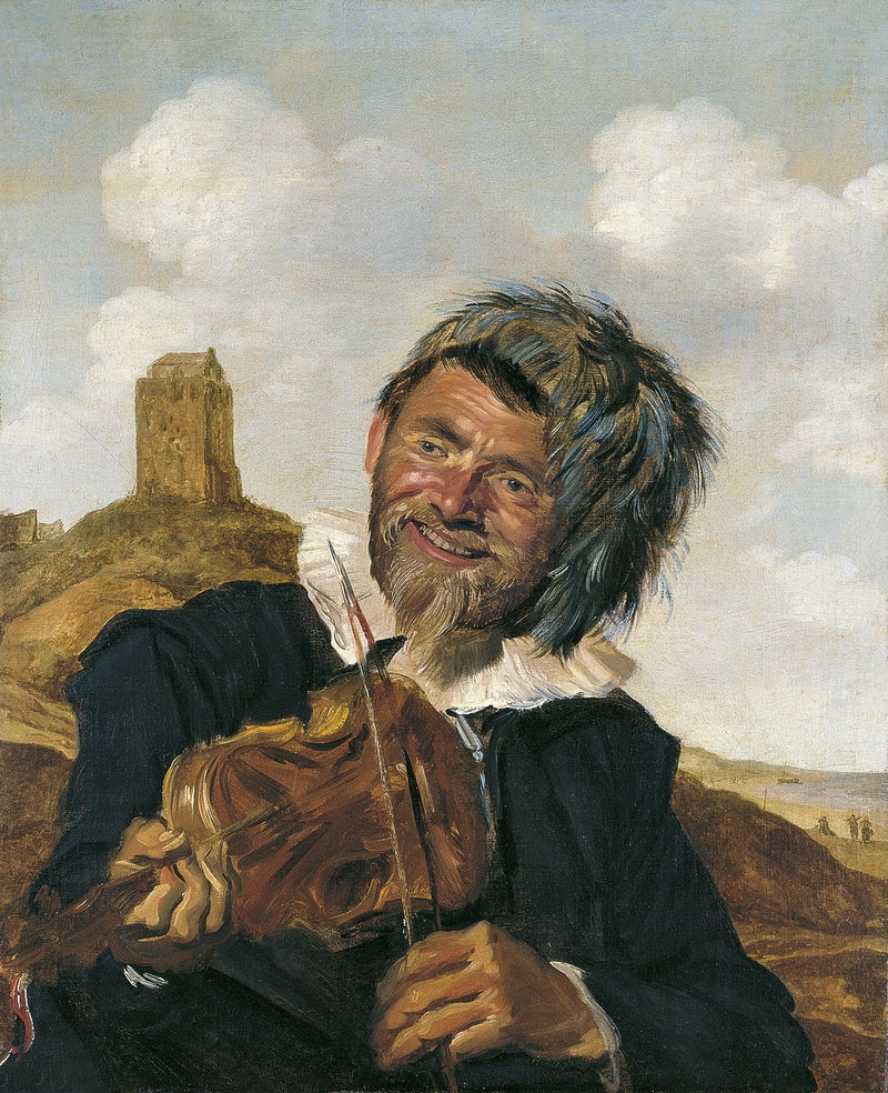 Linkshändiger Geiger in einer Dünenlandschaft - Frans Hals