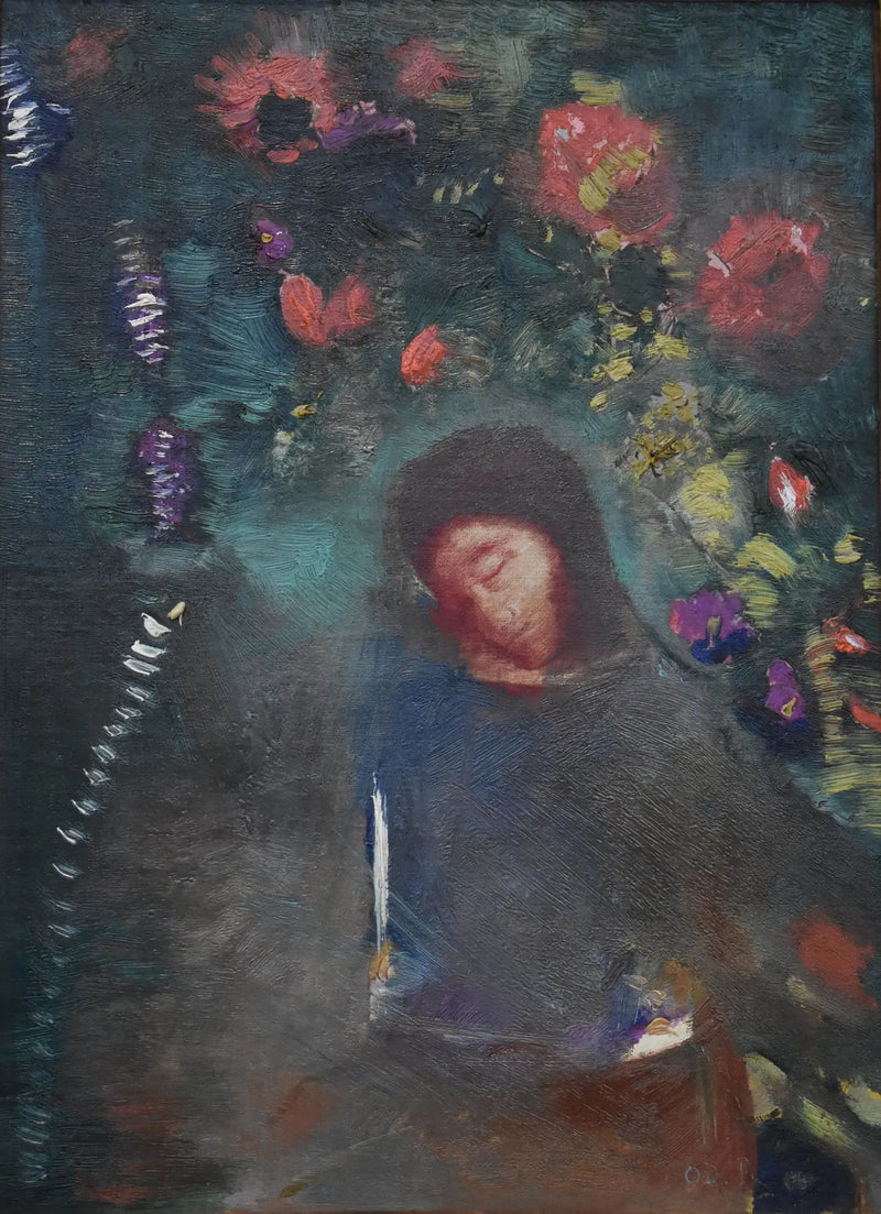 Gesicht und Blumen - Odilon Redon