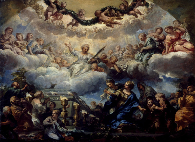 Ansicht der Heiligen Konstantia vor dem Grab der Heiligen Agnes und Émerentienne - Pietro da Cortona