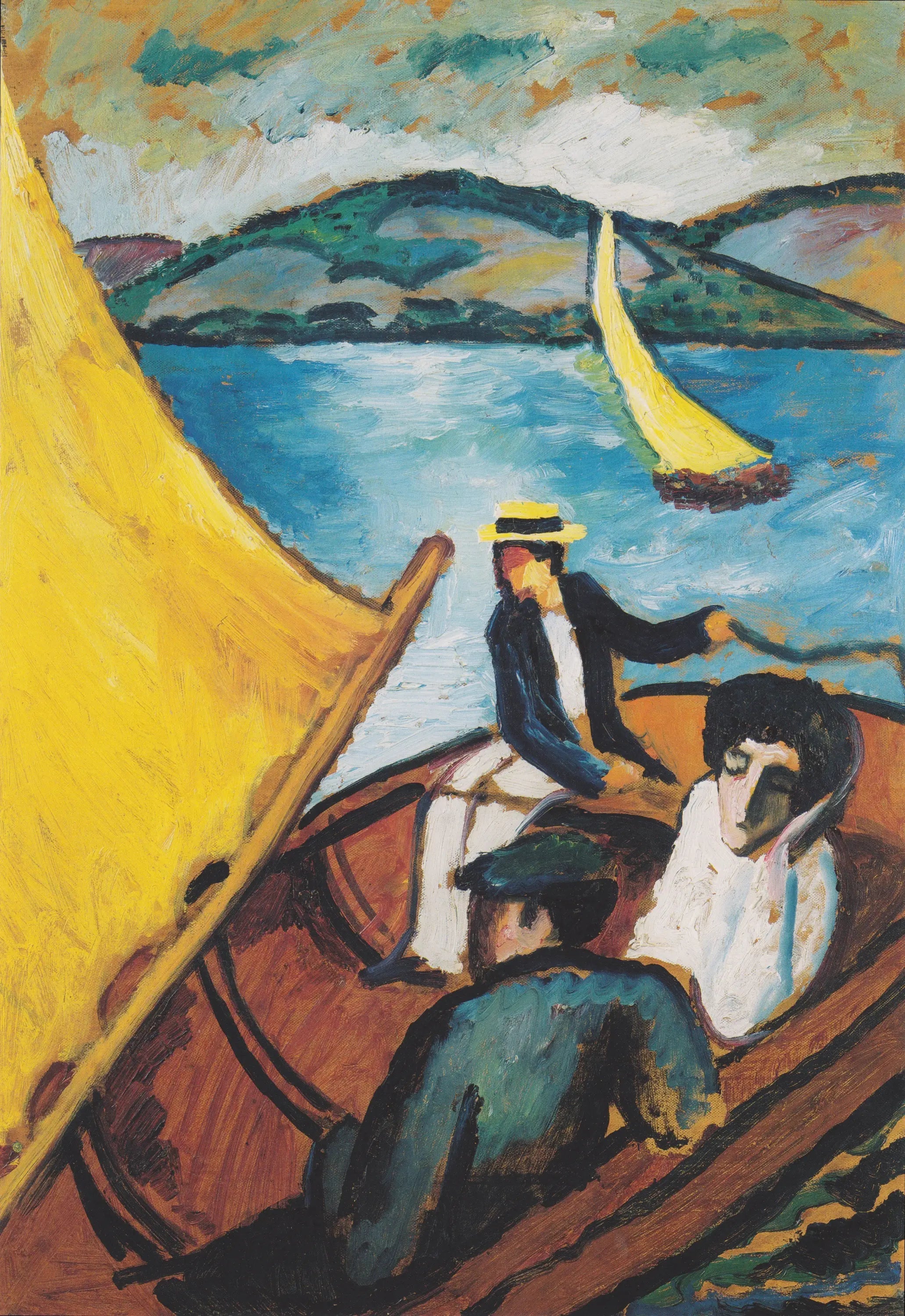 Voilier sur le Tegernsee - August Macke image 1 copie de tableau peinte à la main