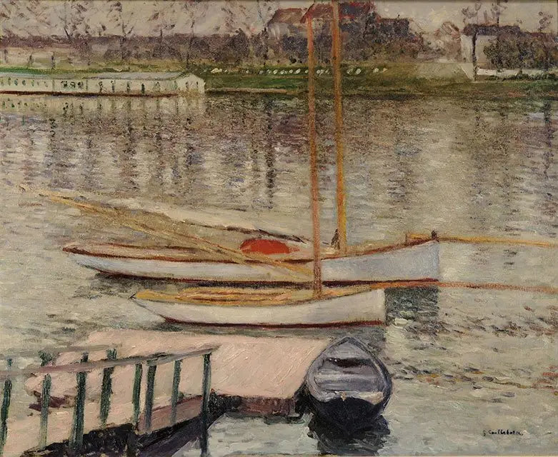 Segelboote im Hafen an der Seine, in Argenteuil - Gustave Caillebotte