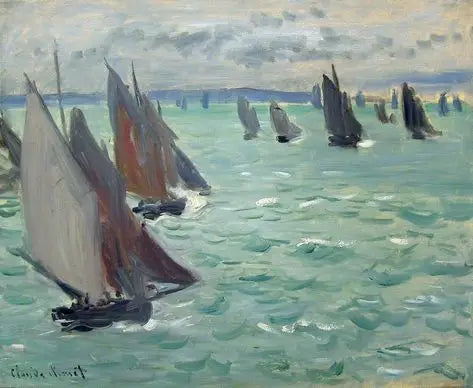 Segelboote auf See - Claude Monet