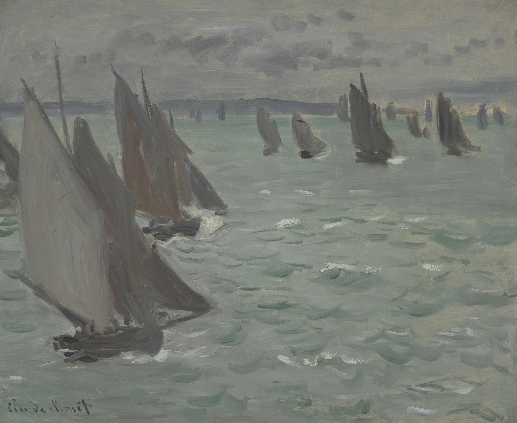 Voiliers en mer W125 par Claude Monet, 1868, Musée cantonal des Beaux-Arts de Lausanne