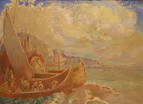 Segelboote ( allegorische Landschaft ) - Odilon Redon