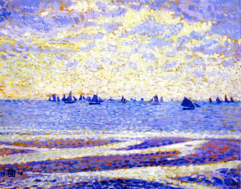 Segelboote auf dem Meer - Théo van Rysselberghe