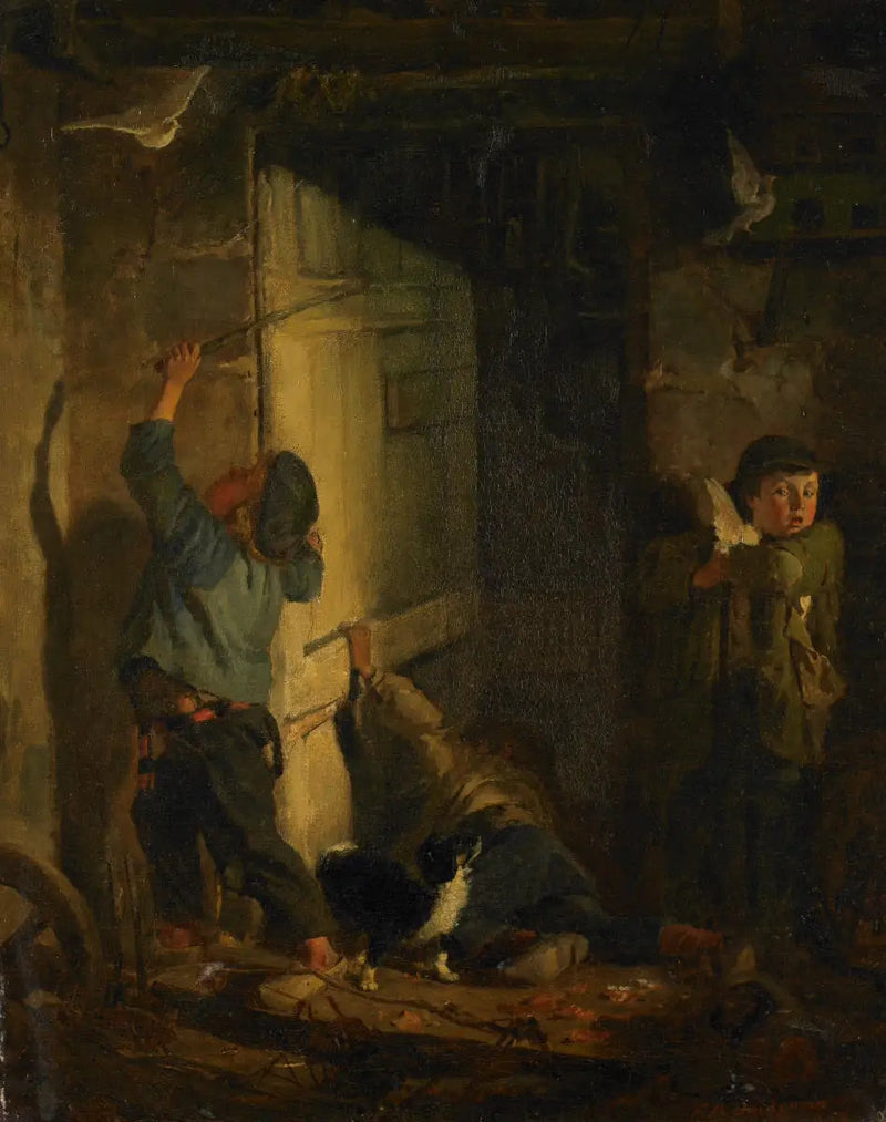 Den Sitzplatz der Taube stehlen - Frederick Arthur Bridgman