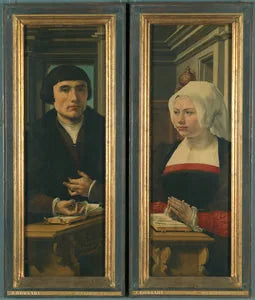 Seitliche Flügel des Triptychons von Norfolk: Porträts der Spender - Jan Gossaert