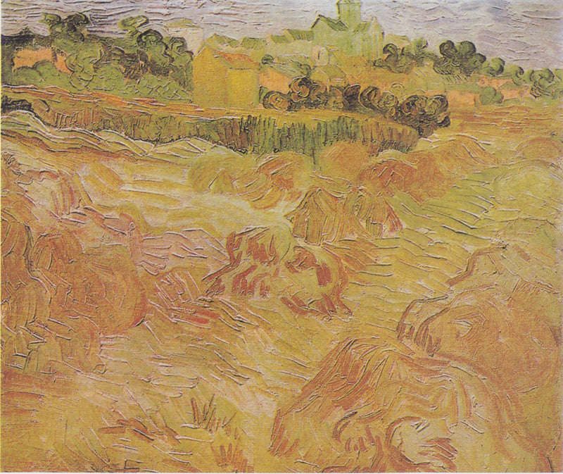 Weizenfeld mit Auvers im Hintergrund - Vincent van Gogh