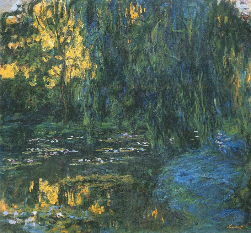 Blick auf das Seerosenteich mit Weide - Claude Monet