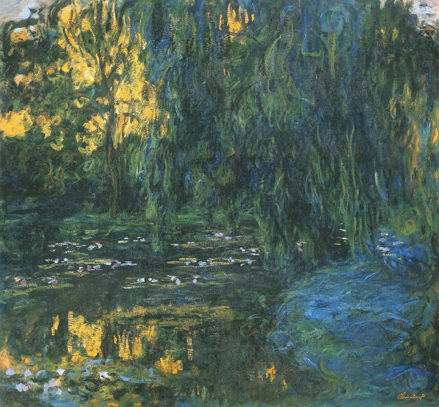 Blick auf den Seerosenteich mit Weide W1866 - Claude Monet