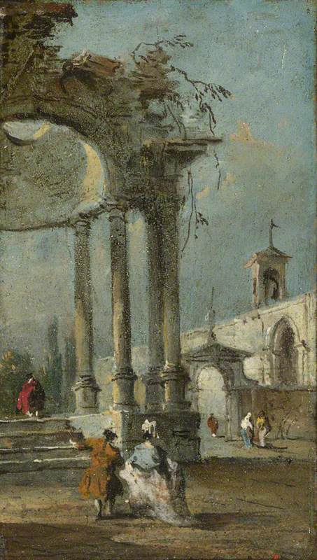 Ansicht Caprice mit Ruinen - Francesco Guardi