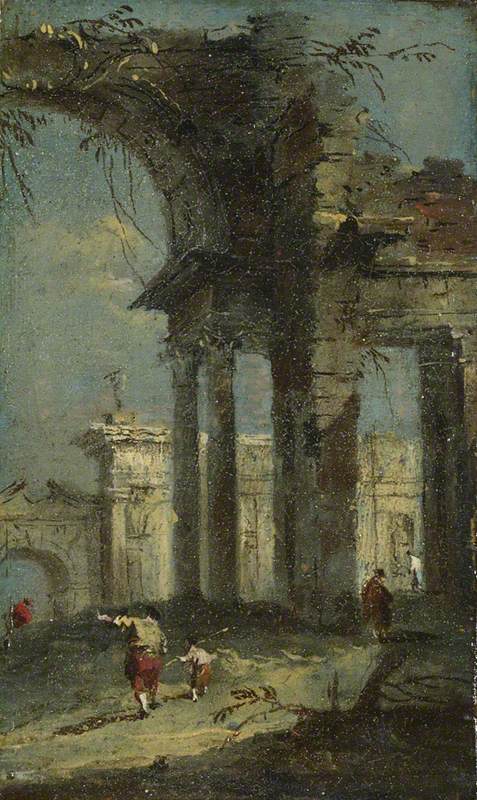 Ansicht Caprice mit Ruinen - Francesco Guardi