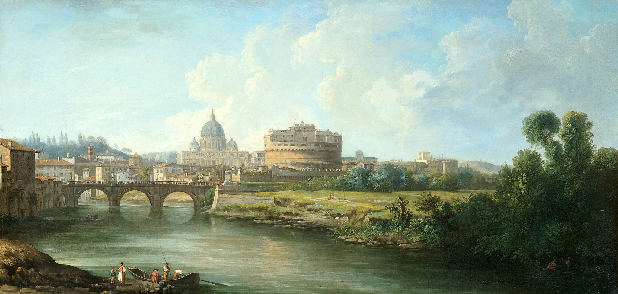 Vue du Château Saint-Ange à Rome - Pierre-Antoine Demachy
