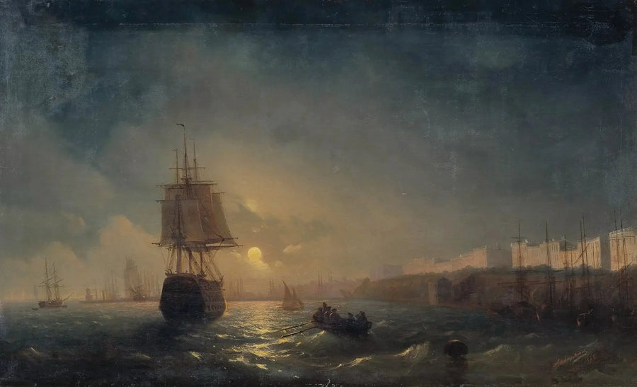 Blick auf Odessa bei Vollmondnacht - Ivan Aïvazovski