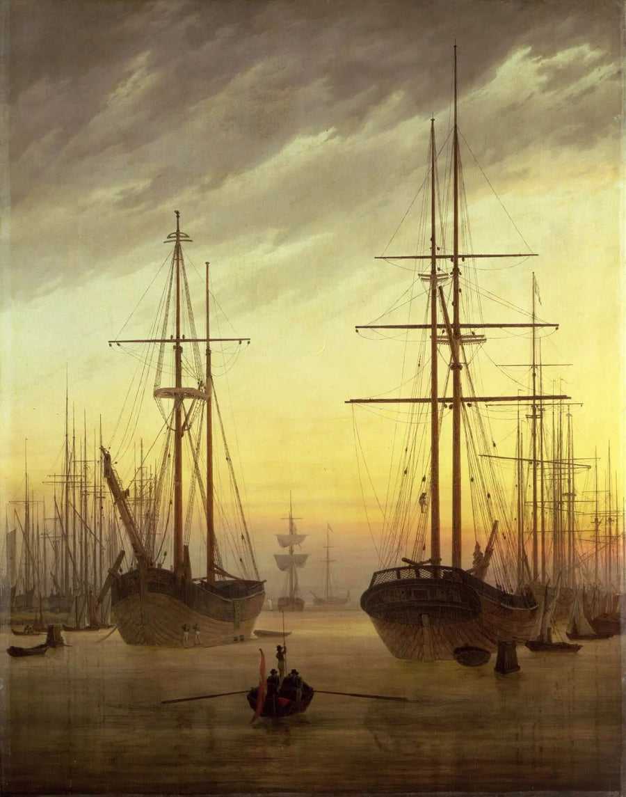 Blick auf einen Hafen - Caspar David Friedrich