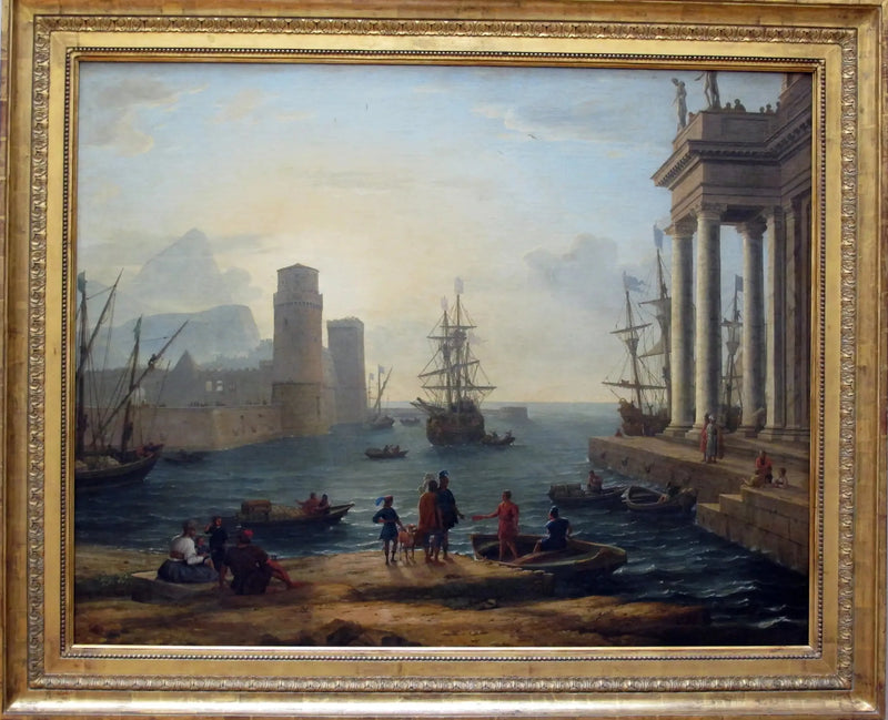 Blick auf einen Meereshafen, Nebeleffekt - Claude Lorrain