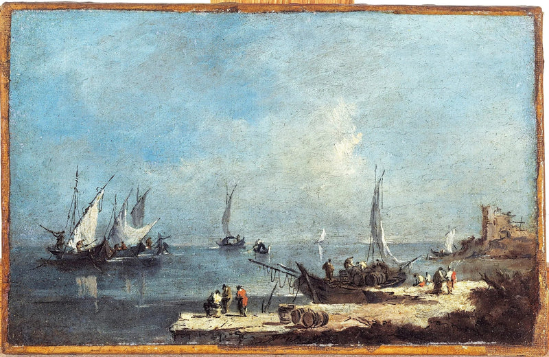 Blick auf einen Hafen, auf der Lagune - Francesco Guardi