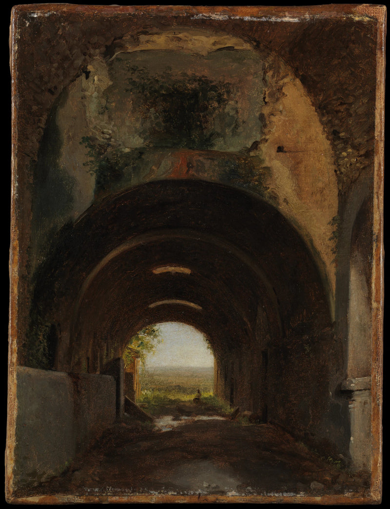 Vue dans les écuries de la Villa de Mécène, Tivoli - François Marius Granet