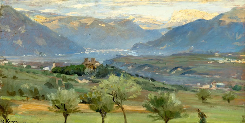 Blick auf Bozen vom Schloss St. Valentin in Tirol. - Peder Severin Krøyer