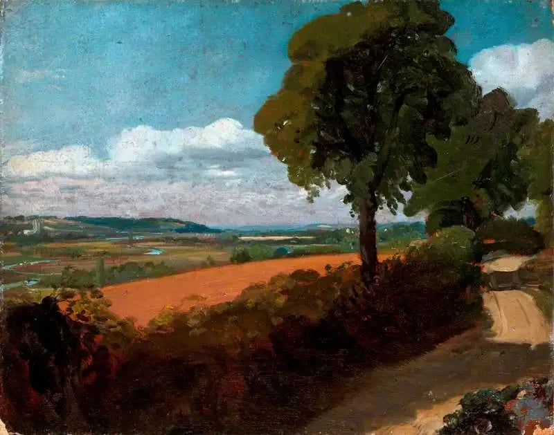 Blick auf Dedham vom Weg von der Kirche in East Bergholt nach Flatford - John Constable
