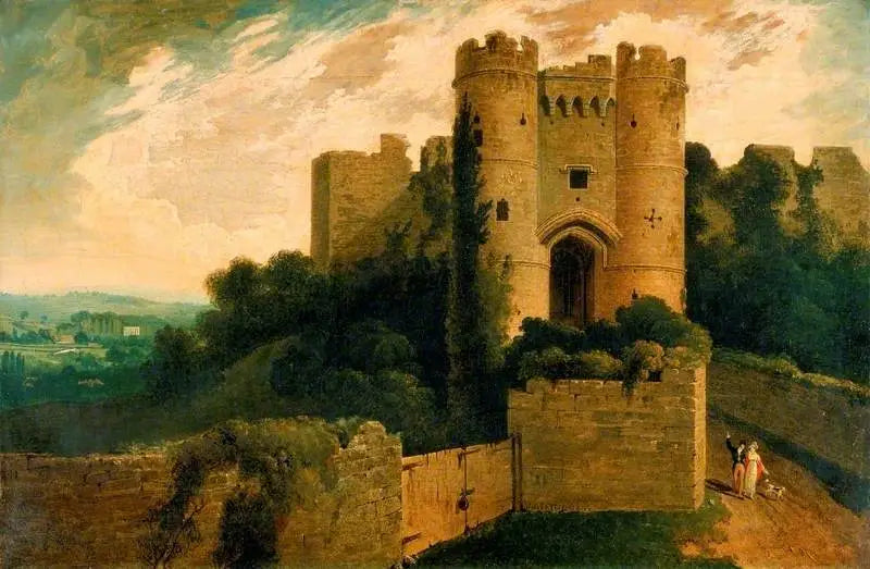 Blick auf den Eingang des Schlosses von Carisbrooke, Isle of Wight - John Martin