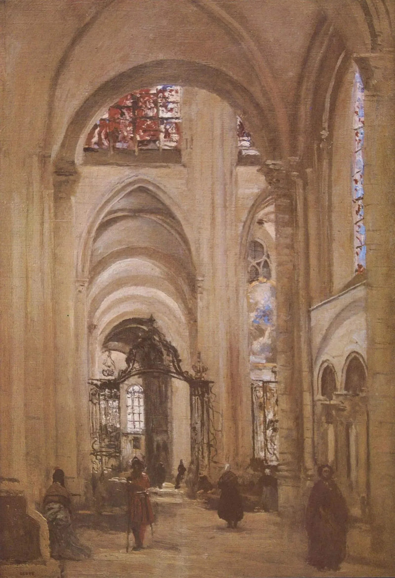 Blick von innen der Kathedrale von Sens - Jean-Baptiste Camille Corot