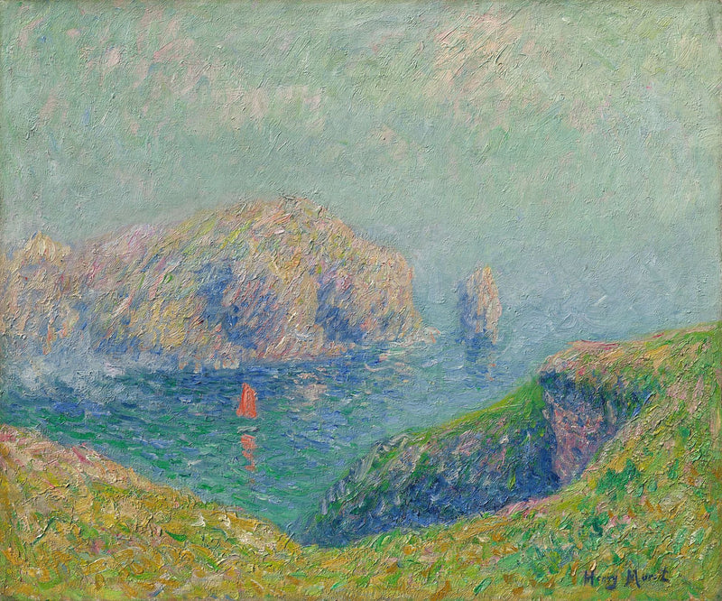 Blick auf die Bucht mit einem Segelboot - Henry Moret