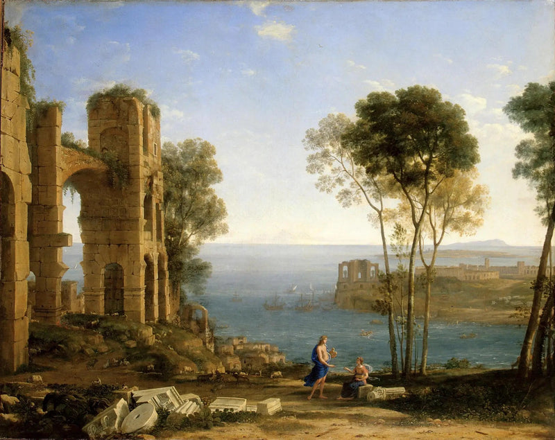 Blick auf die Küste mit Apoll und der Sibylle von Cumae - Claude Lorrain