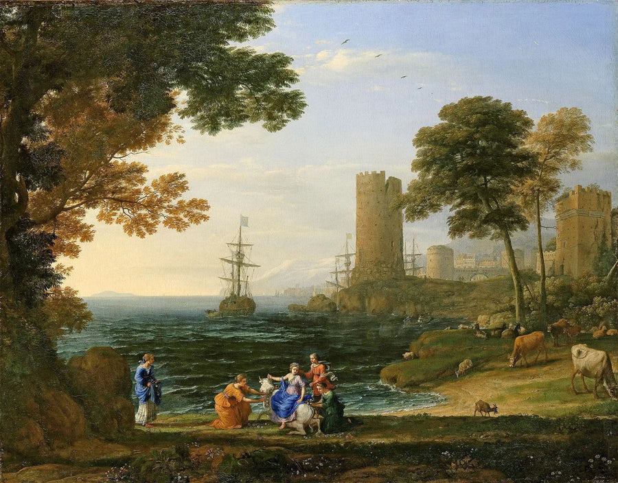 Blick auf die Küste mit der Abholung Europas - Claude Lorrain