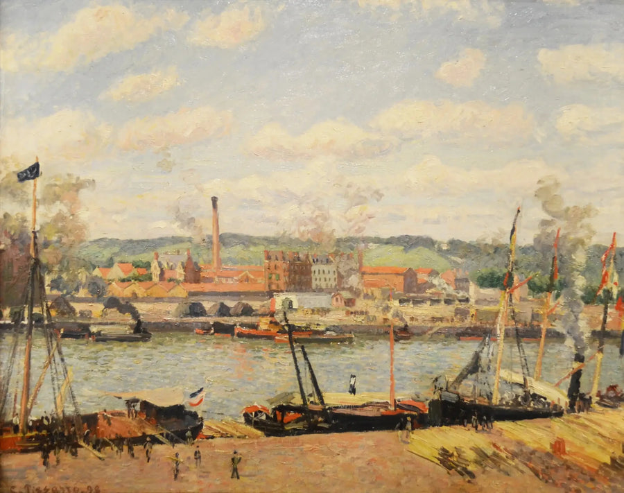 Ansicht der Baumwollplantage von Oissel, Umgebung von Rouen - Camille Pissarro