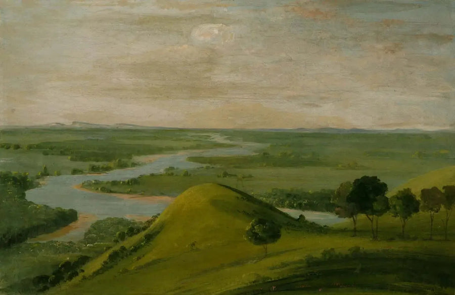 Blick auf die Stelle, an der der Rote Fluss und die False Washita im Texas zusammenfließen - George Catlin