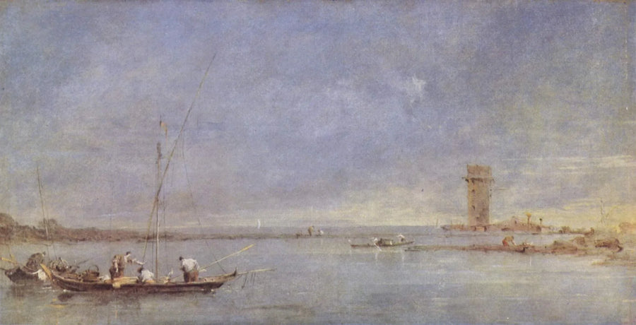 Blick auf die Lagune von Venedig mit dem Malghera-Turm - Francesco Guardi
