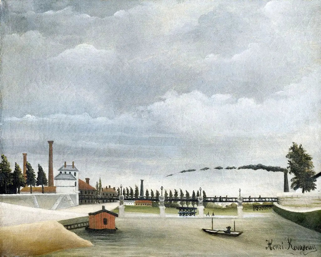 Vue de la passerelle de Passy - Henri Rousseau image 1 reproduction artisanale de tableau