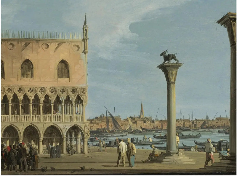 Blick auf die Piazetta mit dem Südwestwinkel des Dogenpalasts - Canaletto