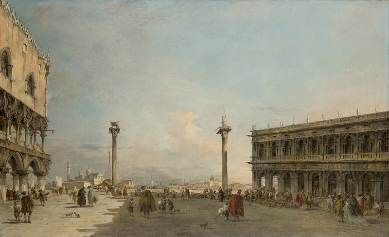 Blick auf die Piazzetta in Richtung San Giorgio Maggiore, Venedig - Francesco Guardi