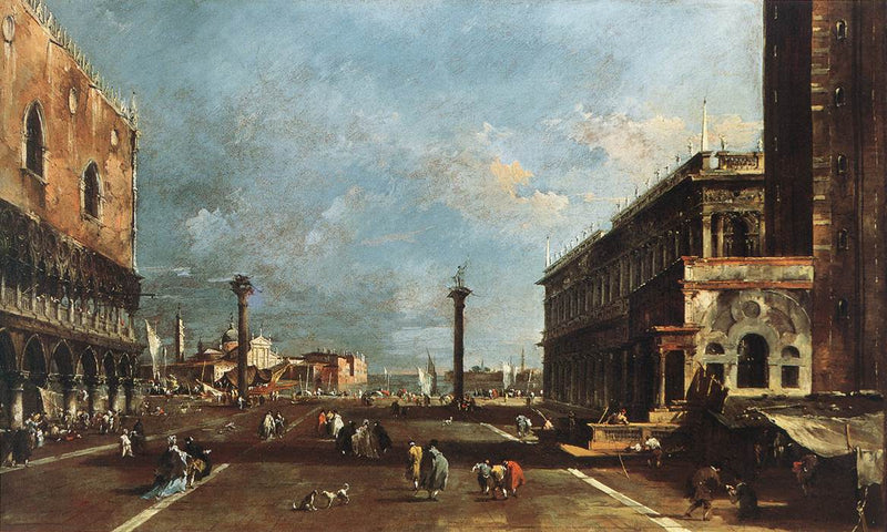Blick auf die Piazzetta San Marco in Richtung San Giorgio Maggiore - Francesco Guardi